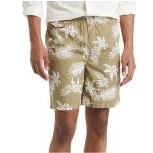 Scotch & Soda Printed poplin Bermuda shorts Khaki Leaf